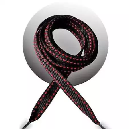 Lacets noirs surpiqués en rouge pour vos chaussures Lacets noirs surpiqués en rouge pour vos chaussures