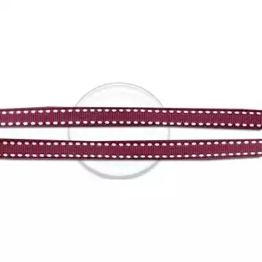 Lacets bordeaux surpiqués blanc pour vos chaussures