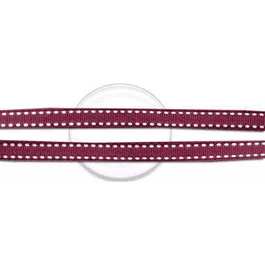 Lacets bordeaux&nbsp;surpiqués blanc pour vos chaussures