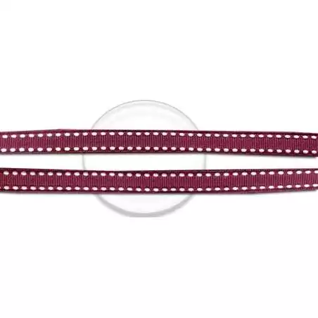 Lacets bordeaux surpiqués blanc pour vos chaussures