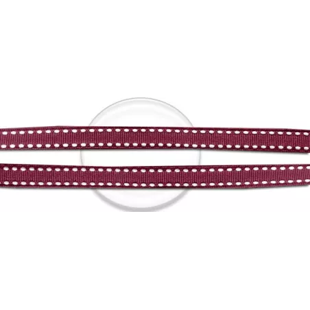 Lacets bordeaux&nbsp;surpiqués blanc pour vos chaussures