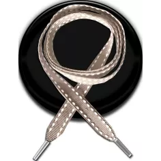 Lacets beiges blancs à surpiqures fantaisie en vente en…