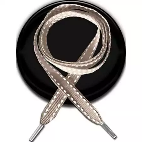 Lacets bruns camel surpiqués de blanc pour vos chaussures Lacets bruns camel surpiqués de blanc pour vos chaussures