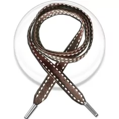 Lacets marron surpiqués de blanc pour vos chaussures