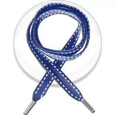 Lacets bleus surpiqués de blanc pour vos chaussures