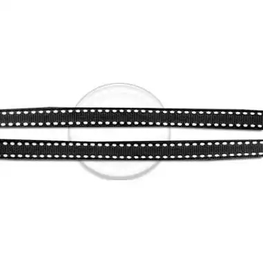 Lacets noirs surpiqués de blanc pour vos chaussures