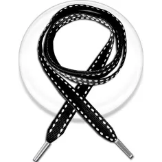 Lacets noirs blancs à surpiqures fantaisie en vente en…