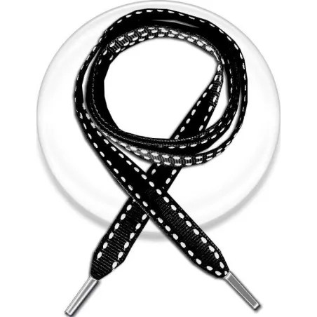 Lacets noirs blancs à surpiqures fantaisie en vente en…