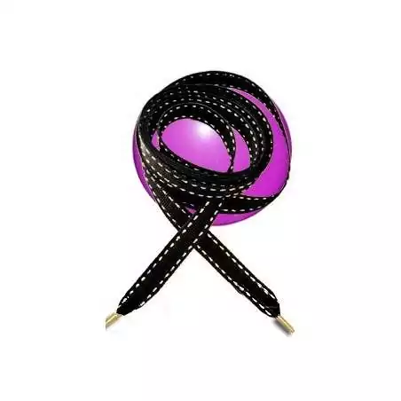 Lacets noirs surpiqûres argentées ou dorées pour vos chaussures Lacets noirs surpiqûres argentées ou dorées pour vos chaussures