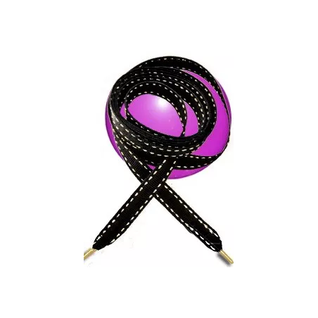 Lacets noirs surpiqûres argentées ou dorées pour vos…