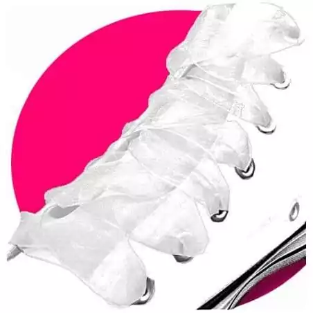 Lacets ruban organdi large blanc pour vos chaussures Lacets ruban organdi large blanc pour vos chaussures