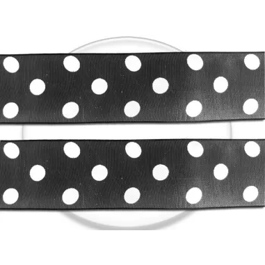 Lacets organdi noir à pois blancs pour vos chaussures