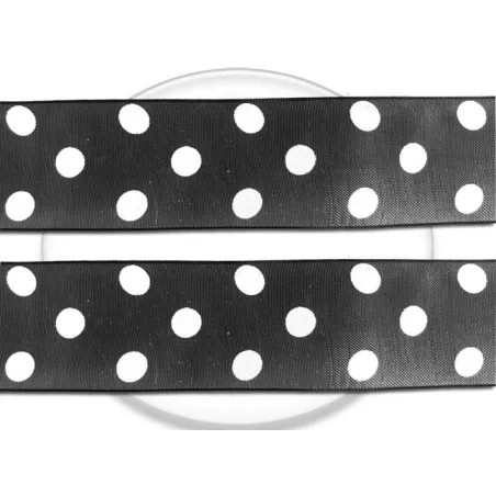 Lacets organdi noir à pois blancs pour vos chaussures