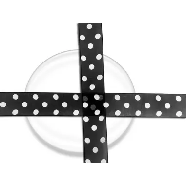 Lacets organdi noir à pois blancs pour vos chaussures