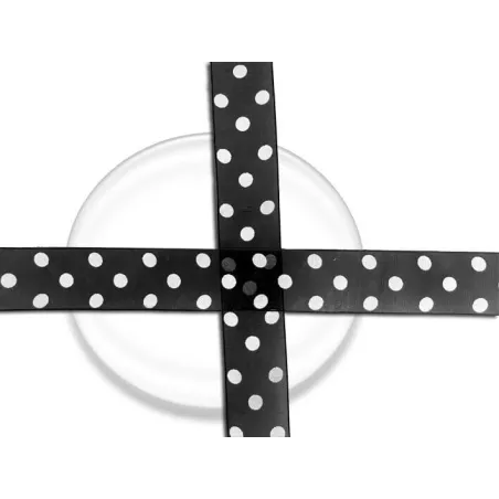 Lacets organdi noir à pois blancs pour vos chaussures