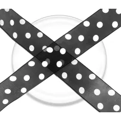 Lacets organdi noir à pois blancs pour vos chaussures 2