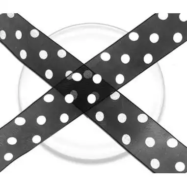 Lacets organdi noir à pois blancs pour vos chaussures