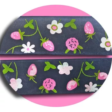 Lacets ruban large organza bleu marine à fleurs pour vos…