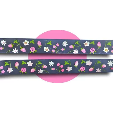 Lacets ruban large organza bleu marine à fleurs pour vos…