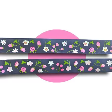 Lacets ruban large organza bleu marine à fleurs pour vos…