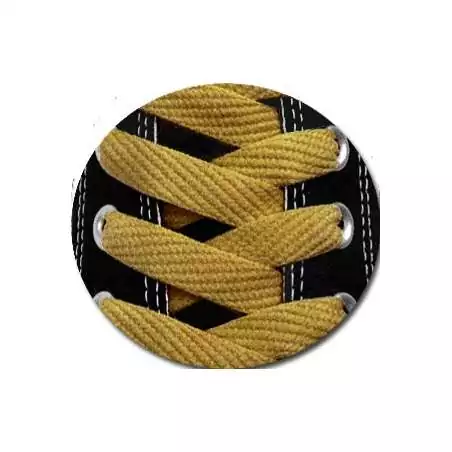 Lacets plats moutarde foncé pour vos chaussures Lacets plats moutarde foncé pour vos chaussures