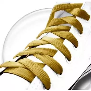 Lacets plats moutarde foncé pour vos chaussures