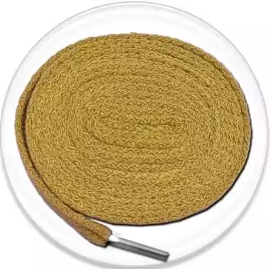 Lacets plats moutarde foncé pour vos chaussures