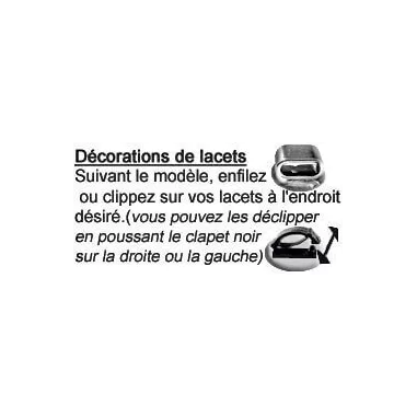 Décorations de lacets motif baiser en noir | LacetsFun