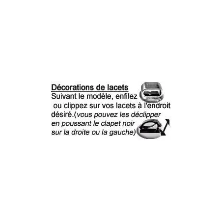 Décorations de lacets motif baiser en noir | LacetsFun