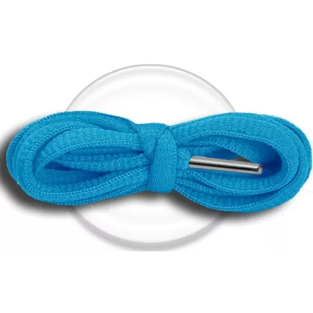 Lacets de chaussures bleus lagon, ronds en couleur et…