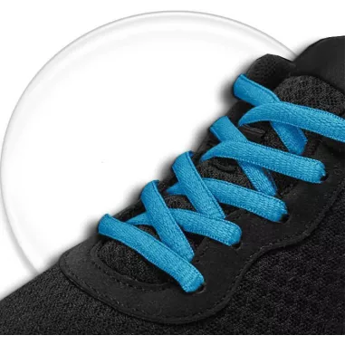 Lacets de chaussures bleus lagon, ronds en couleur et…