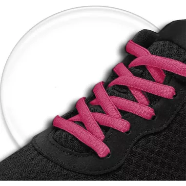 Lacets de chaussures roses framboise en couleur ronds…