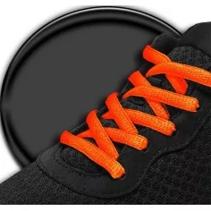 Lacets ronds en orange fluo pour vos chaussures