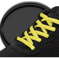 Lacets ronds en jaune soleil pour vos chaussures 2