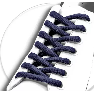 Lacets de chaussures bleus marines foncés, ronds, en…