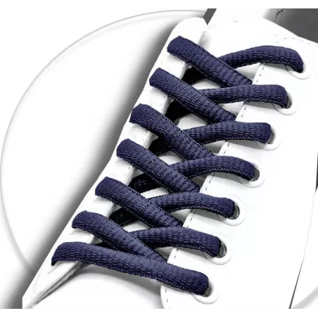Lacets de chaussures bleus marines foncés, ronds, en…