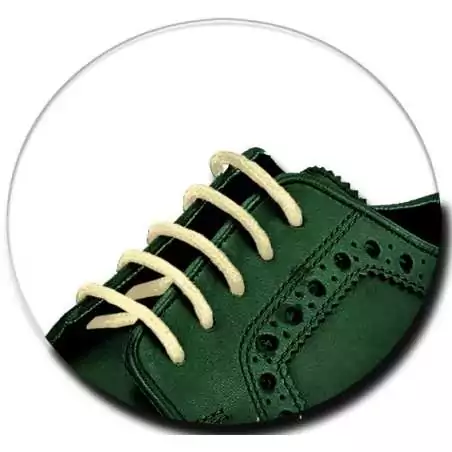 Lacets fins cirés couleur vanille pour vos chaussures