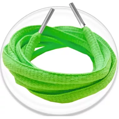 Lacets de chaussures verts pomme, ronds en couleur et…