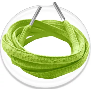Lacets de chaussures plats verts pistache crées sur mesure
