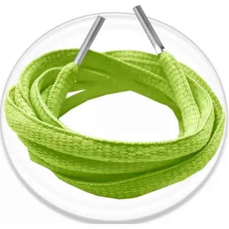 Lacets de chaussures plats verts pistache crées sur mesure