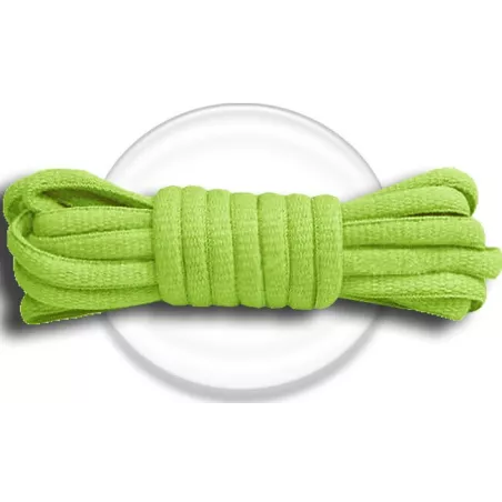 Lacets de chaussures plats verts pistache crées sur mesure