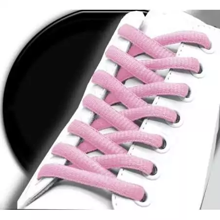 Lacets ronds en rose pâle pour vos chaussures