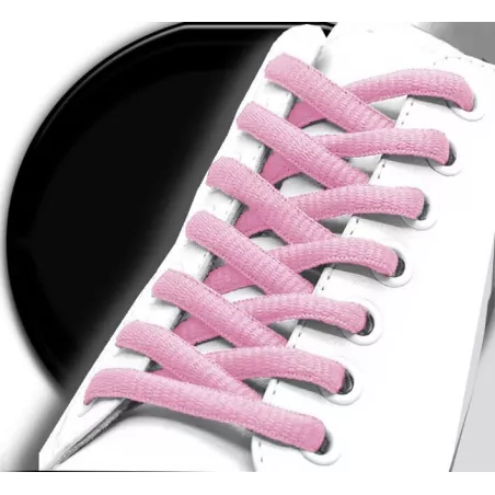 Lacets de chaussures ronds roses pâles sur mesure en France