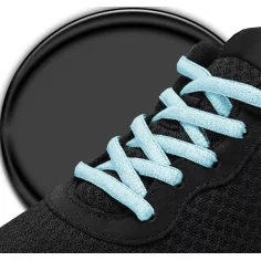 Lacets ronds en bleu pâle pour vos chaussures 2