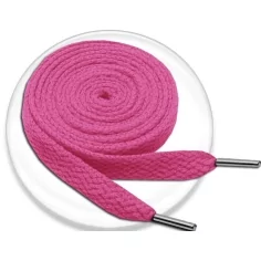 lacets plats en rose fushia