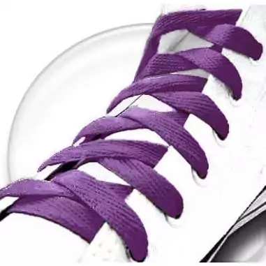 Lacets plats en violet foncé  pour vos chaussures