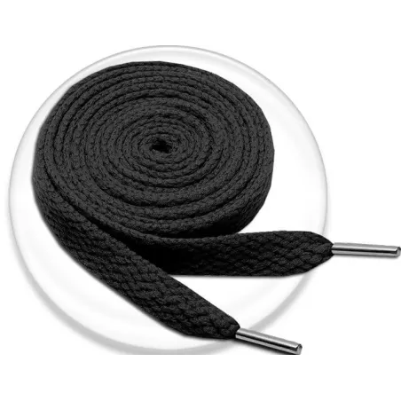 Lacets plats noirs pour vos chaussures