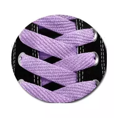 Lacets plats en violet lavande pour vos chaussures