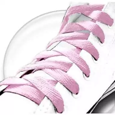Lacets plats en rose pâle. pour vos chaussures
