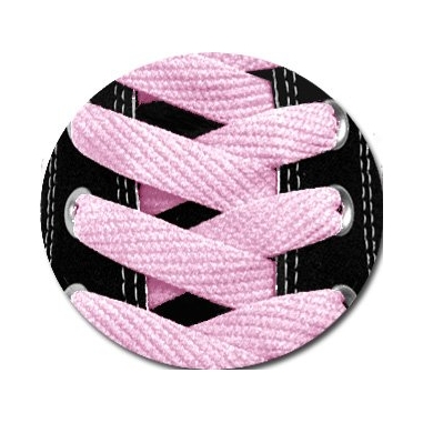 Lacets plats en rose pale. LacetsFun Lacets de Chaussures fabriques en France